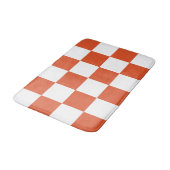 Oranje en wit schaakbordpatroon badmat (Gekanteld)