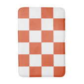 Oranje en wit schaakbordpatroon badmat (Voorkant Verticaal)