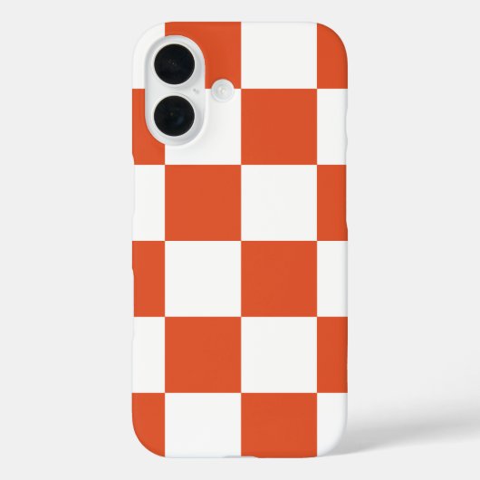Oranje en wit schaakbordpatroon Case-Mate iPhone case (Achterkant)
