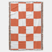 Oranje en wit schaakbordpatroon deken (Voorkant Verticaal)