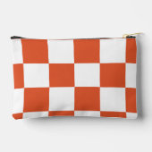 Oranje en wit schaakbordpatroon etui (Achterkant)