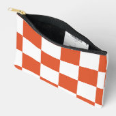 Oranje en wit schaakbordpatroon etui (Open)