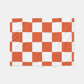 Oranje en wit schaakbordpatroon fleece deken (Voorkant (Horizontaal))
