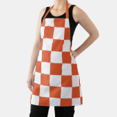 Oranje en wit schaakbordpatroon schort (Insitu)