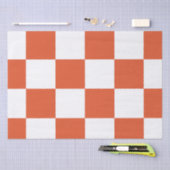 Oranje en wit schaakbordpatroon tissuepapier (Craft)