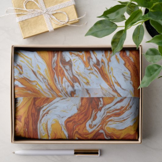 Oranje en wit schilderij tissuepapier (Geschenk)