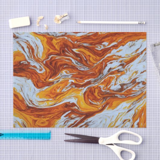 Oranje en wit schilderij tissuepapier (Craft)