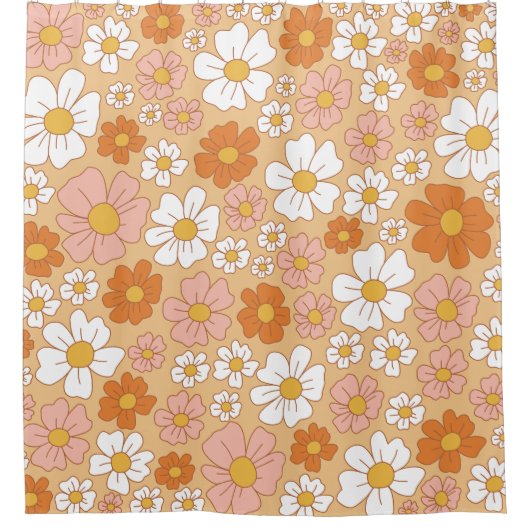 Oranje en wit schoeisel gordijn (Voorkant)