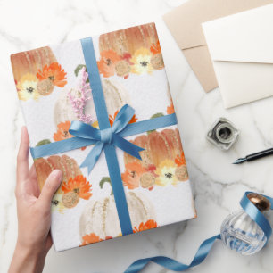 Oranje en wit snoepgoed cadeaupapier