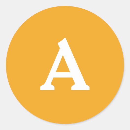 Oranje en wit, speciaal gepersonaliseerd monogram ronde sticker (Voorkant)