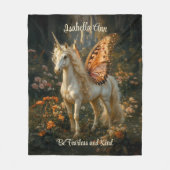  Oranje en wit sprookje Pegasus Fleece Deken (Voorkant)