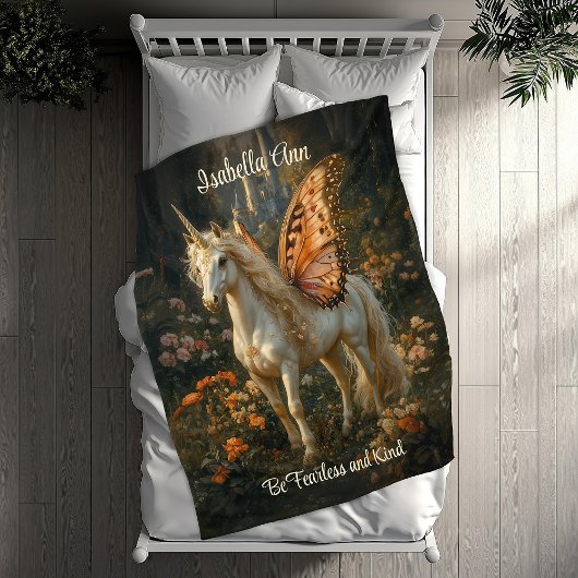  Oranje en wit sprookje Pegasus Fleece Deken