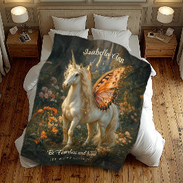  Oranje en wit sprookje Pegasus Fleece Deken