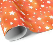 Oranje en wit Star-patroon Cadeaupapier (Rol Hoek)