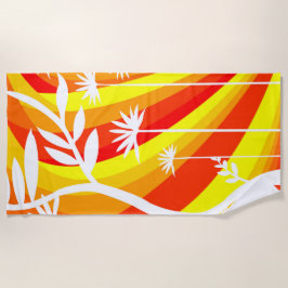 Oranje en wit strandlaken