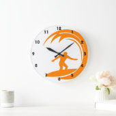 Oranje en wit surfen grote klok (Huis)