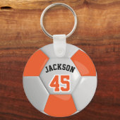 Oranje en Wit Team Voetbal ⚽ Sleutelhanger (Voorkant)