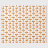 Oranje en wit verkeersmarker bouwwerk cadeaupapier (Vlak)