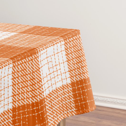 Oranje en wit vetgedrukt geruit ontwerp tafelkleed