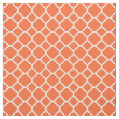 Oranje en wit vierbladpatroon stof (Swatch)