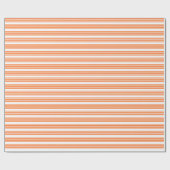 Oranje en wit vijf strepen patroon cadeaupapier (Vlak)