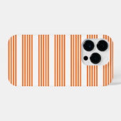 Oranje en wit vijf strepen patroon iPhone hoesje (Achterkant horizontaal)