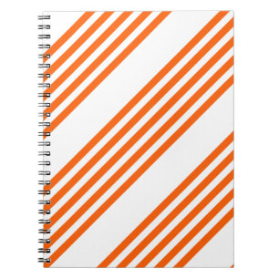Oranje en wit vijf strepen patroon notitieboek