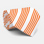 Oranje en wit vijf strepen patroon stropdas (Opgerold)