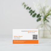 Oranje en wit Visitekaartje (Staand voorkant)