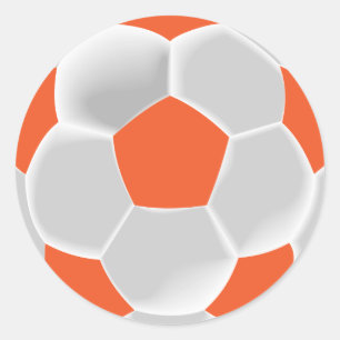 Oranje en wit Voetbal Ronde Sticker