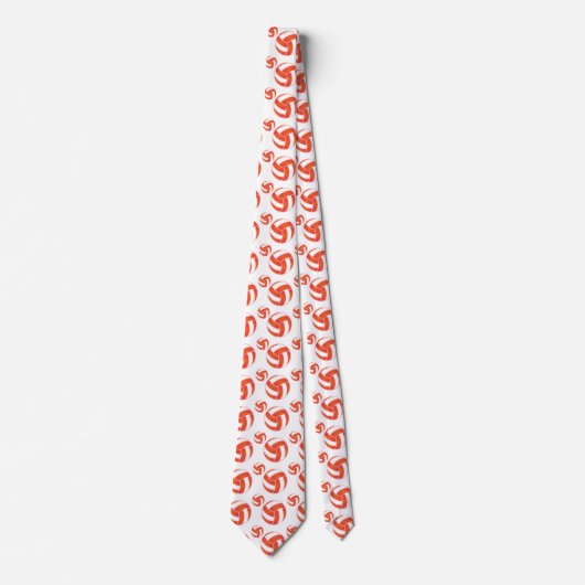 Oranje en wit 🏐 Volleybal Stropdas (Voorkant)