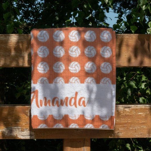 Oranje en wit Volleybalpatroon Fleece Deken