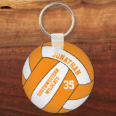 oranje en wit volleybalteam kleuren jongens sleutelhanger (Achterkant)