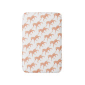 Oranje en wit Zebra Silhouette Badmat (Voorkant Verticaal)