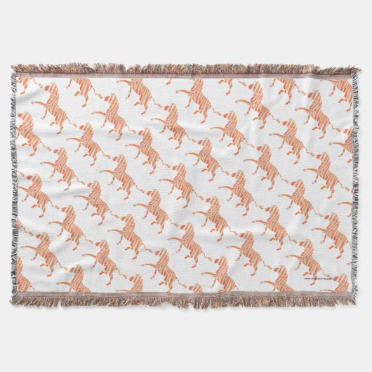 Oranje en wit Zebra Silhouette Deken (Voorkant)