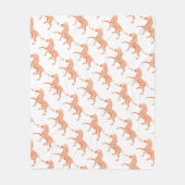 Oranje en wit Zebra Silhouette Fleece Deken (Voorkant)