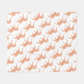 Oranje en wit Zebra Silhouette Fleece Deken (Voorkant (Horizontaal))