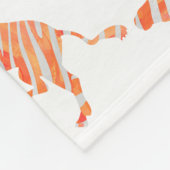 Oranje en wit Zebra Silhouette Fleece Deken (Hoek)