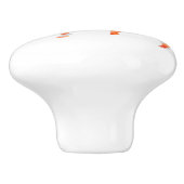 Oranje en wit Zebra Silhouette Keramische Knop (Zijkant)