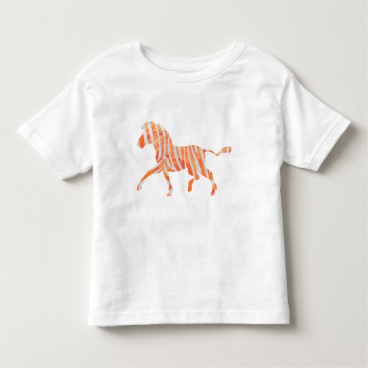 Oranje en wit Zebra Silhouette Kinder Shirts (Voorkant)