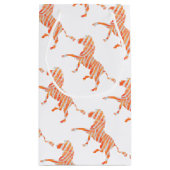 Oranje en wit Zebra Silhouette Klein Cadeauzakje (Achterkant)
