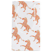 Oranje en wit Zebra Silhouette Klein Cadeauzakje (Voorkant)
