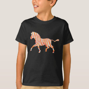 Oranje en wit Zebra Silhouette T-shirt