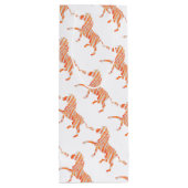 Oranje en wit Zebra Silhouette Wijn Cadeautas (Achterkant)