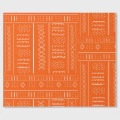 Oranje en witte Afrikaanse afdrukken Cadeaupapier (Vlak)