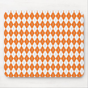 Oranje en witte Argyle Muismat