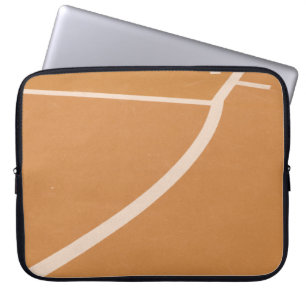 Oranje en witte basketbal laptop sleeve