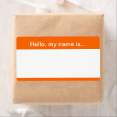 Oranje en witte bedrijfsnaam Markering - Etiket (Insitu)