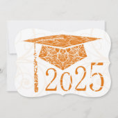 Oranje en witte bloemen Pet 2025 Graduation Party Kaart (Voorkant)