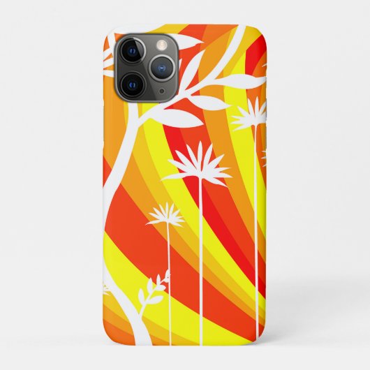 Oranje en witte botanische illustratie Case-Mate iPhone case (Achterkant)